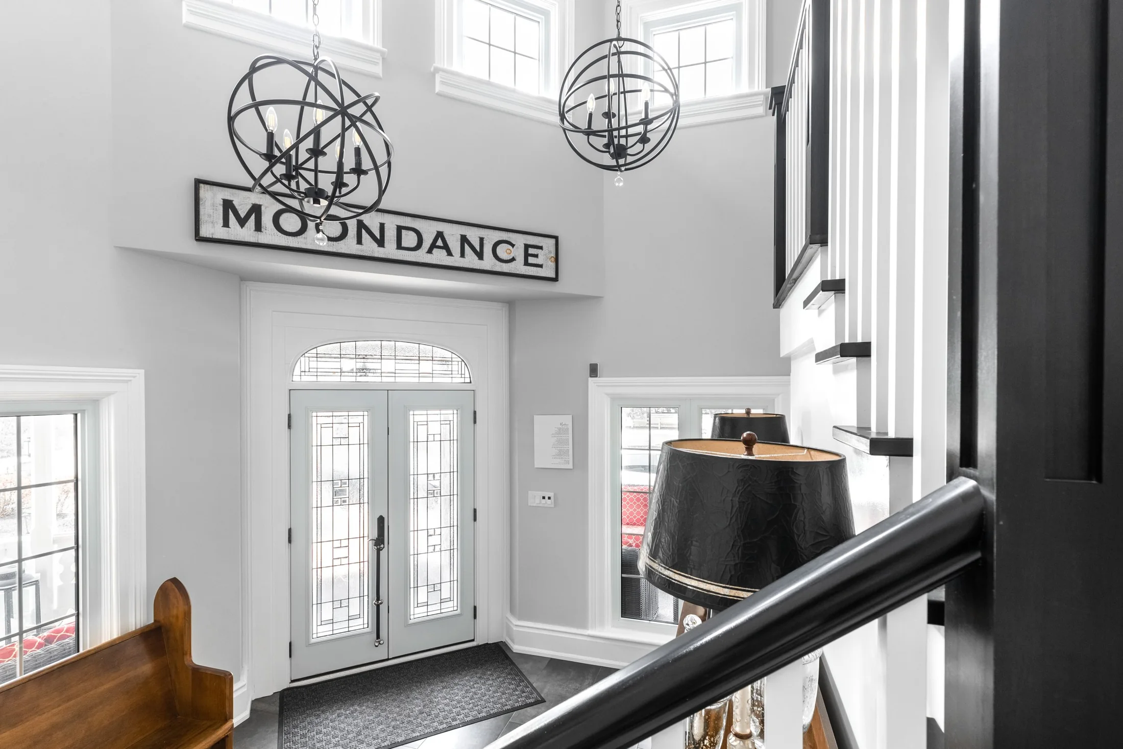 View across the entry from the upper staircase landing at South Rankin I